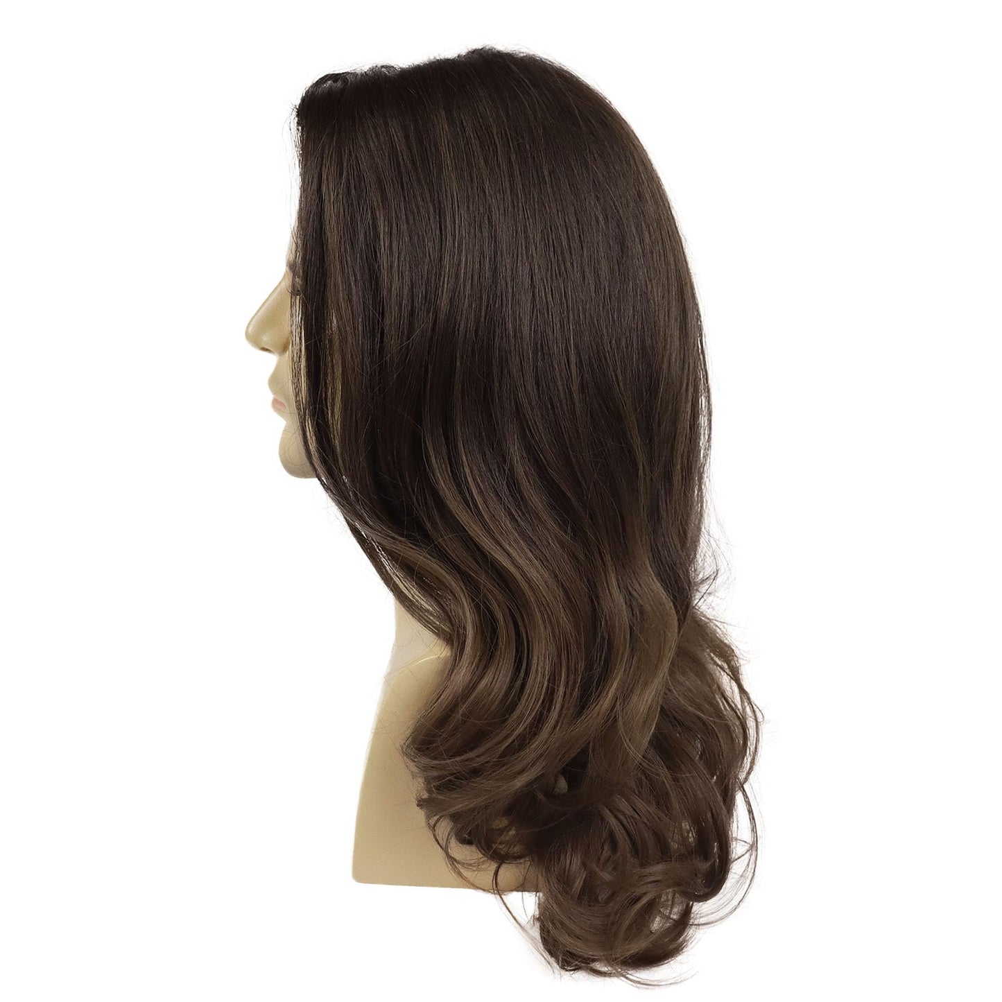 GNIMEGIL Sophisticated Long Wavy Cosplay Wig for Men in Rich Brown Natural Curly Wig Gentleman Halloween Costume Roleplay Wigs B