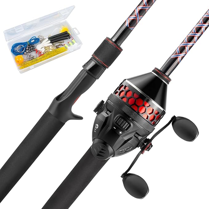 KastKing Brutus Fishing Rod and Reel Combo, Spinning & SpinCast Combo, Custom Tackle Kit, Pre-Spooled Line, Brute Tuff 2Pc...