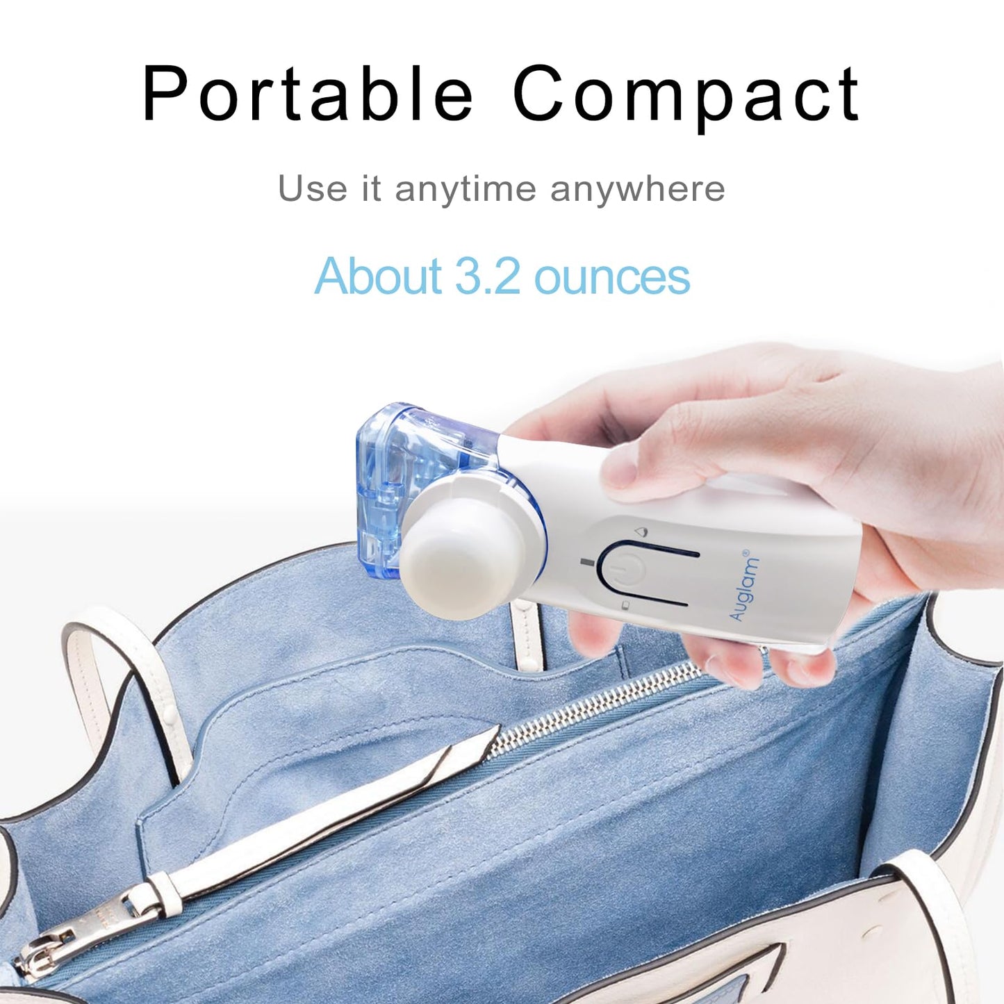 Ultrasonic Portable Nebulizer, USB Rechargeable Portable Nebulizer with Auto Clean for Adults Kids Travel Home Daily use
