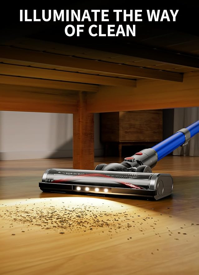Cordless Vacuum Cleaner, 450W 48Kpa Powerful Stick Vacuum, Up to 65Mins Rechargeable Battery, Vacuum Cleaners for Home Anti-Tangled Lightweight Handheld for Hardwood Floor, Carpets, Pet Hair