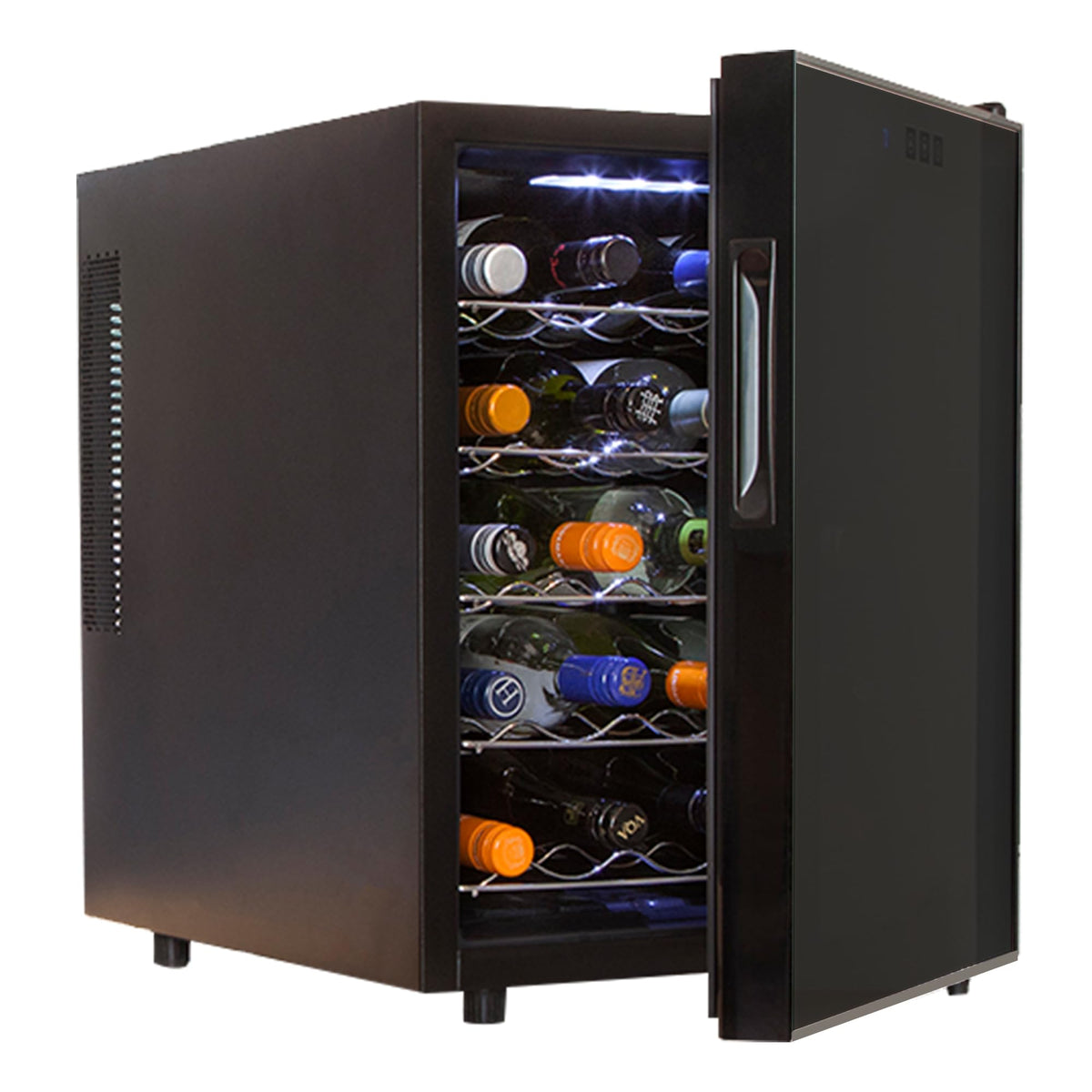 Koolatron Wine Fridge - Wine Cooler, 20 Bottle Wine Cabinet for Champagne, Red & White Wine, Freestanding Cellar For Bar, Home, Kitchen, Double Paned Glass Door, (48L)