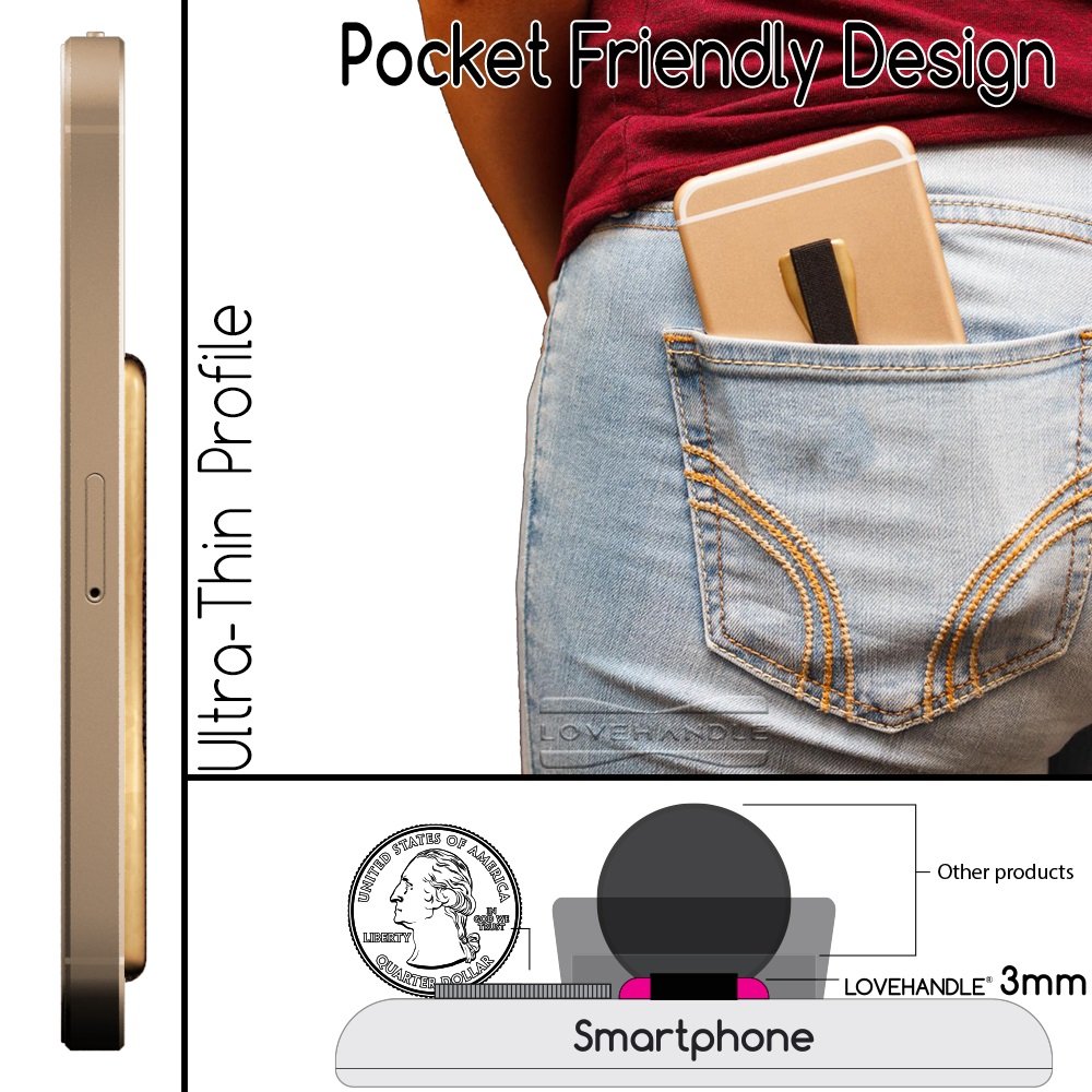 Lovehandle Phone Grip - Universal Phone Strap And Phone Grips For Back Of Phone - Convenient Cell Phone Holder For Hand That Fit