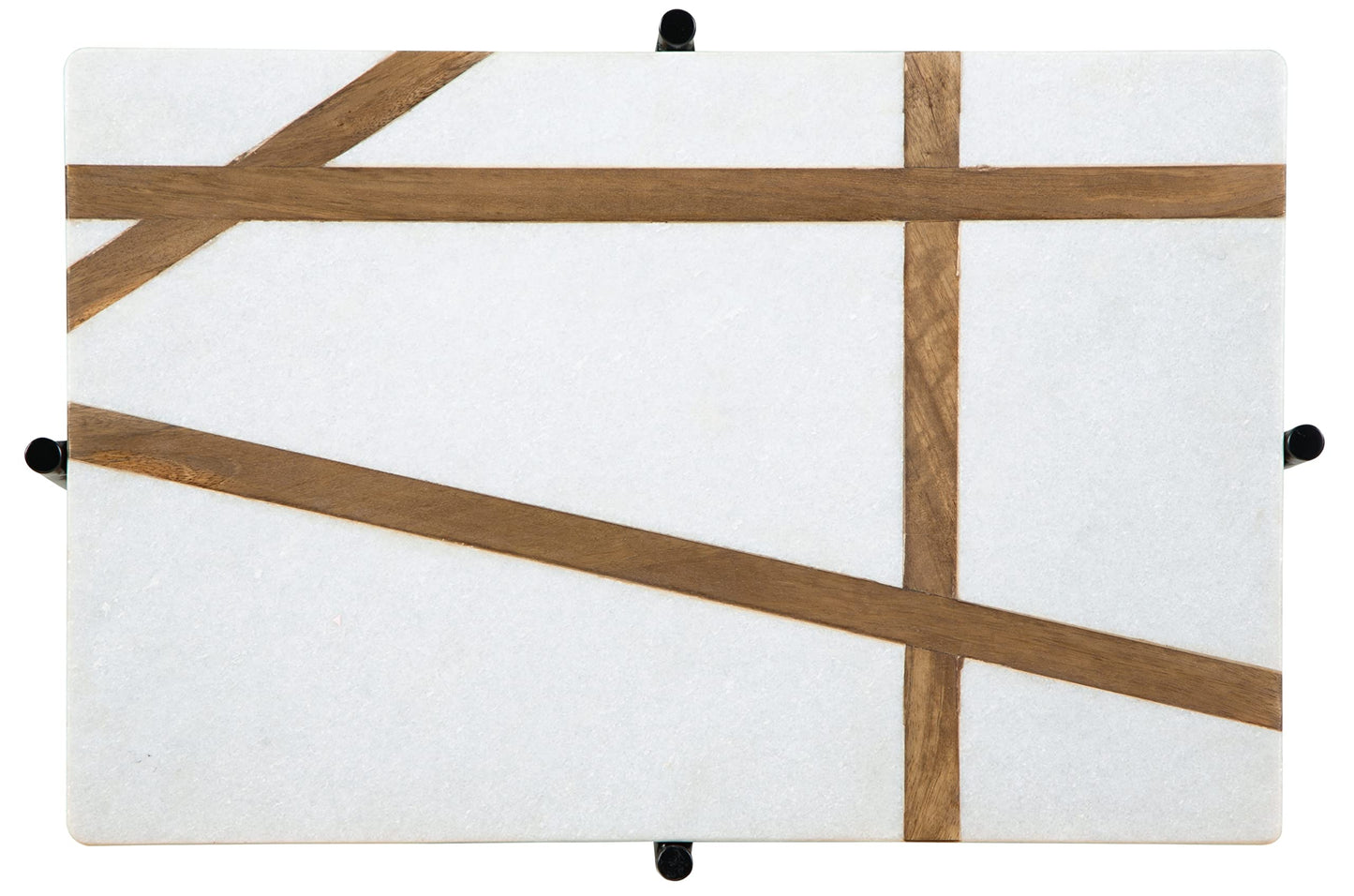 Signature Design by Ashley Braxmore Accent Table, White & Light Brown