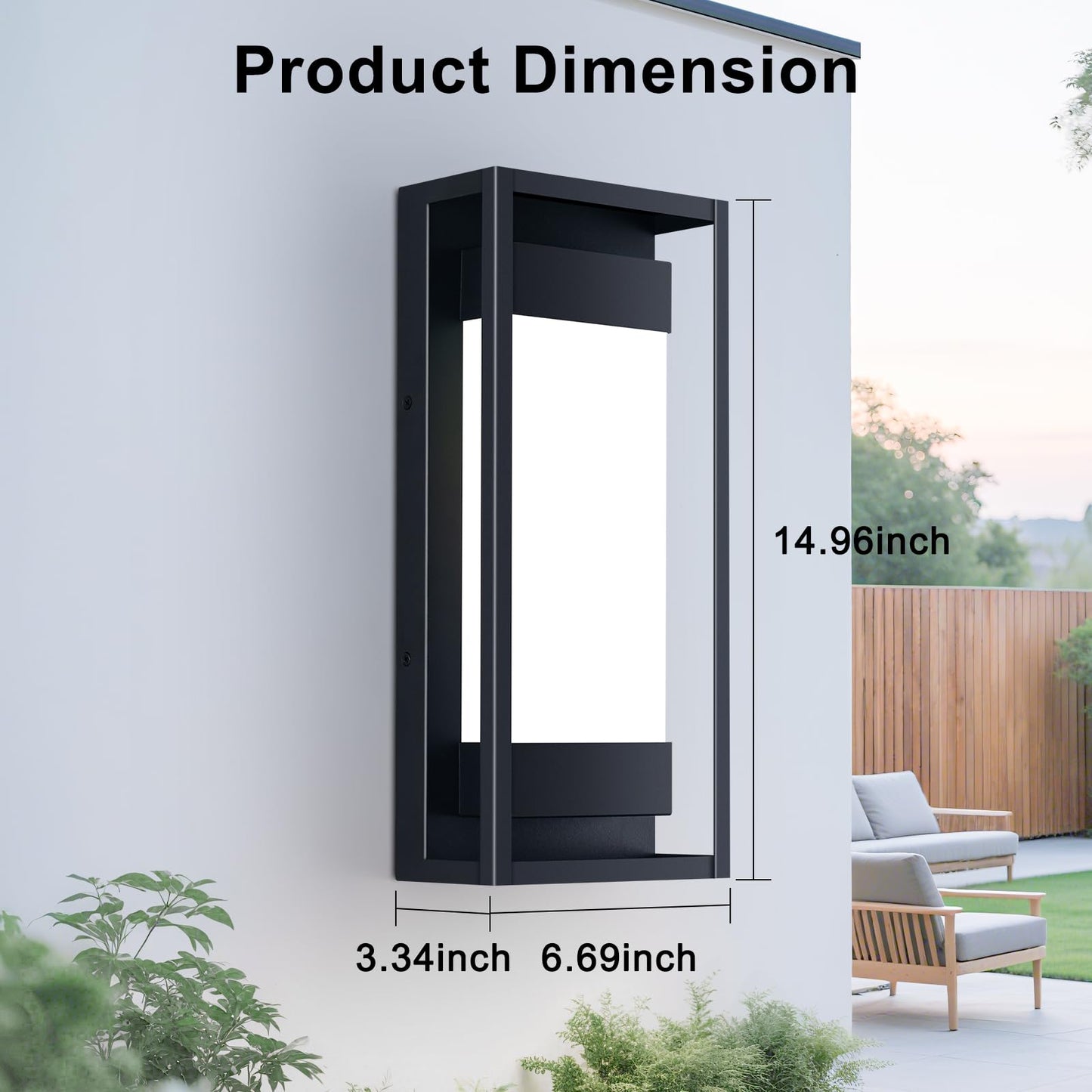 Yisuro Outdoor Wall Light, Smart RGB Porch Lights Outdoor, LED Exterior Lighting Sconce, IP65 Waterproof, DIY Lighting 2 Pack