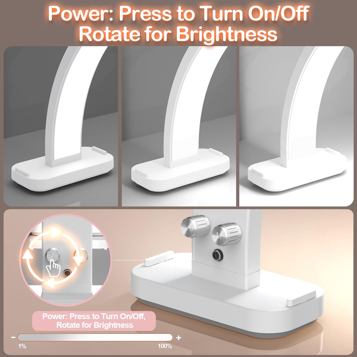 Upgrade 31  Wide-Body Large Half Moon Light for Nail Desk with Phone Holder for Nail Lamp, Foldable Arch Moon Light Nail Tech Pe