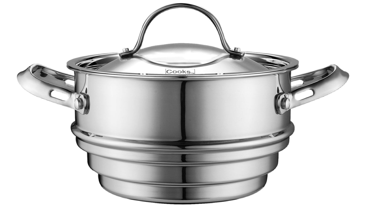 Cooks Standard 10 Piece Tri-ply Stainless Steel Pots and Pans Set, Cookware Set with Lids- Flying Pan, Saucepan, Steamer, Stockpot, Cool Grip Handles, Oven/Dishwasher Safe