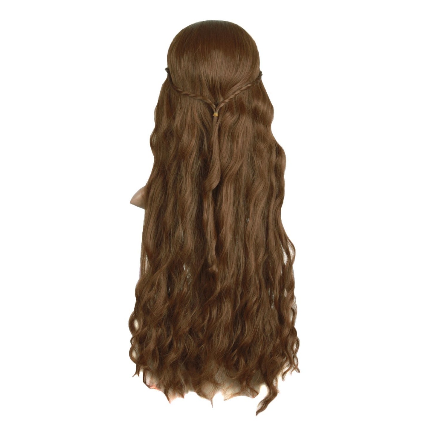 MapofBeauty 30 Inch/75cm Dignified and Elegant Side Bangs Women Long Wavy Curly Cosplay Braided Queen Wigs (Flax Brown)