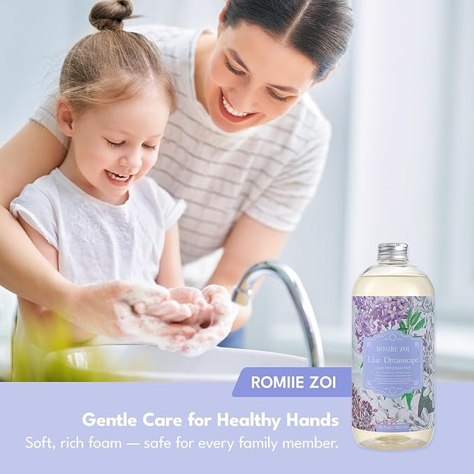 ROMIIE ZOI Liquid Hand Soap Refill, Lilac, Gentle & Moisturizing Formula, 750 ML/ 26 FL OZ