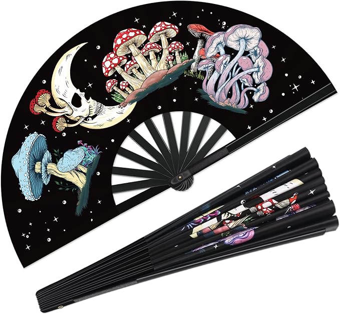 Fans for Line Dancing- Rave Fan - Larger Folding Clack Handheld Fan for Men/Women EDM, Halloween Costumes Shirts Pajamas S...