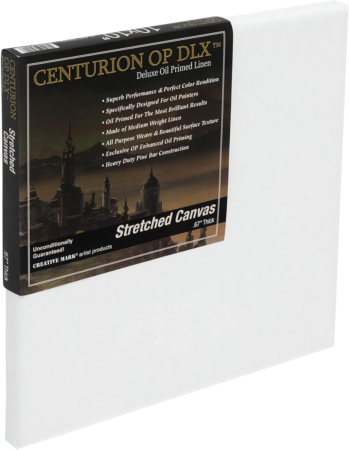 Centurion Deluxe Professional Oil Primed Linen Stretched Canvas, 11oz Linen, 30x30 - Box of 6, 0.67" Deep Canvases, Kiln-Dried Stretchers, Back Stapled, Premium Medium Weight Canvas for Oil Paintings