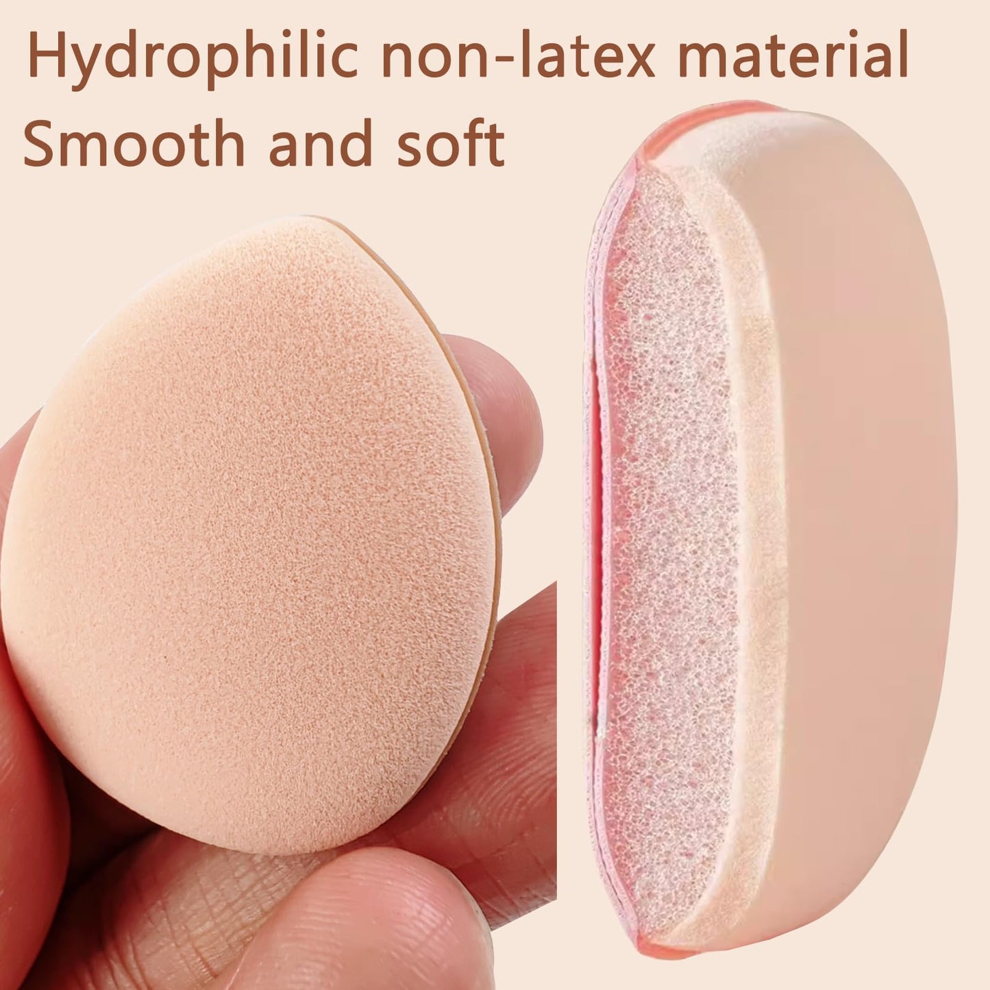 ROYHOO 75PCS Finger Powder Puff Mini Makeup Sponge Soft Beauty Makeup Blender Puff for Foundation, Face Powder, Under Eye Settin