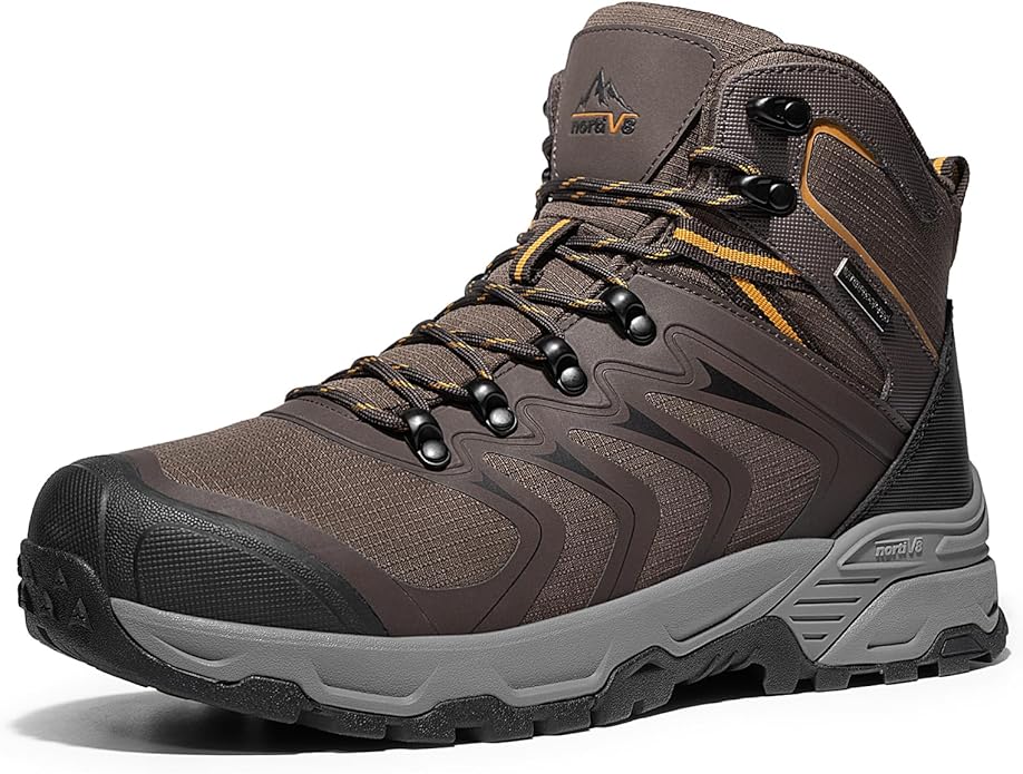 NORTIV 8 Men's Waterproof PRO Hiking Boots Outdoor Lightweight Non-Slip Arch Support Trekking Camping Ankle Boots Armadill...