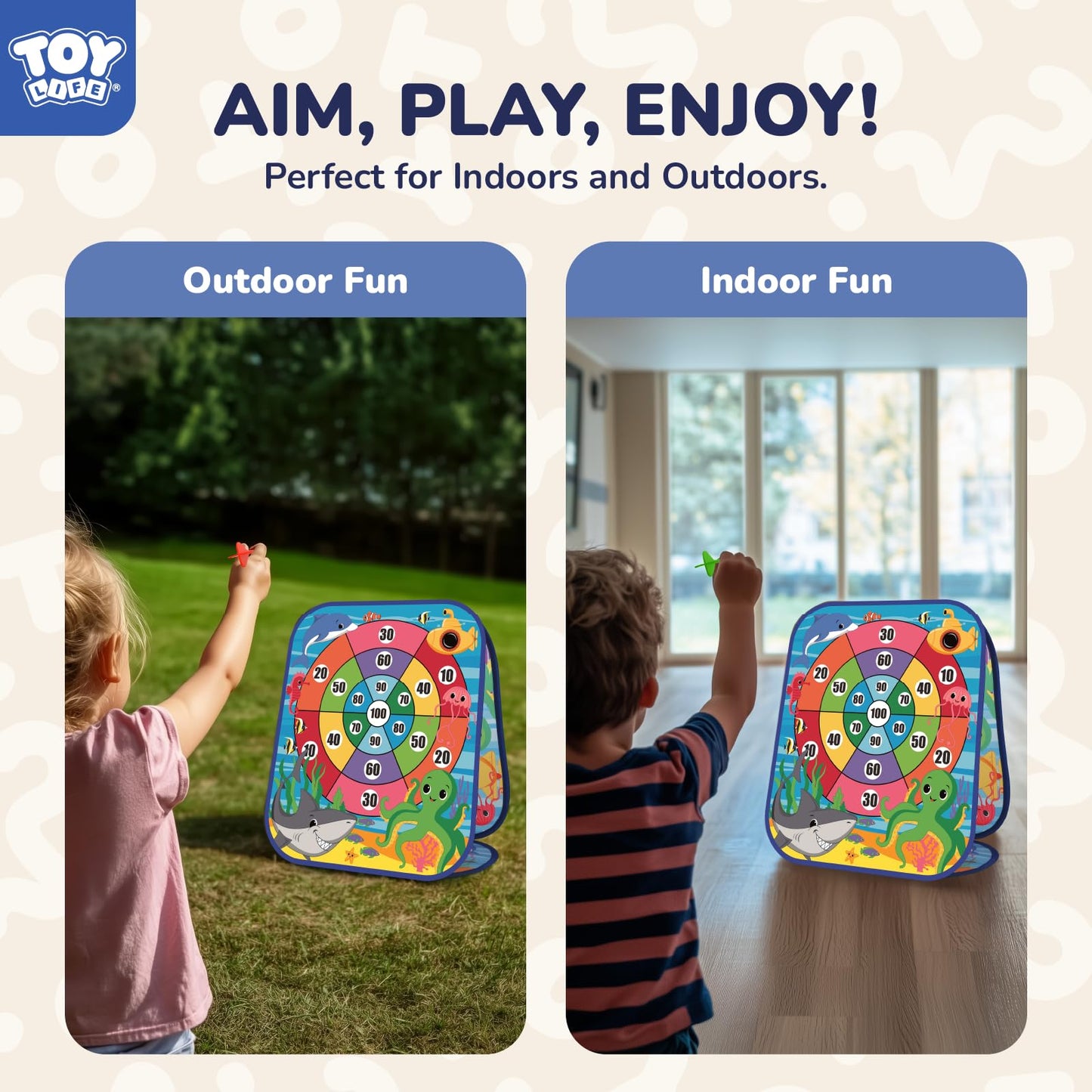 TOY Life Toddler Outdoor Toys for Kids Ages 4-8, Bean Bag Toss, Outside Yard Games for Kids Cornhole, Indoor Lawn Backyard Games Birthday Family Party Toddler Game, Gift for Boys 3 4 5 6 7