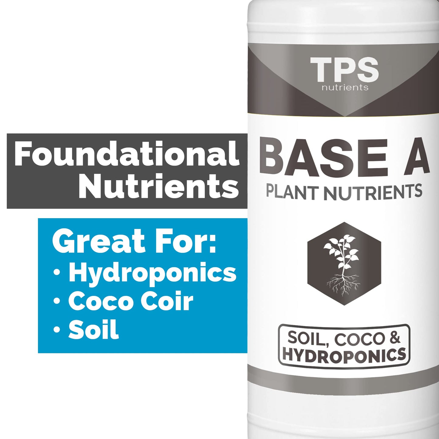 TPS NUTRIENTS Base A+B Two Part Set Complete Plant Growing Nutrient Formula for All Plants, for Both Soil and Hydro, Quart Set (2 x 32 oz)