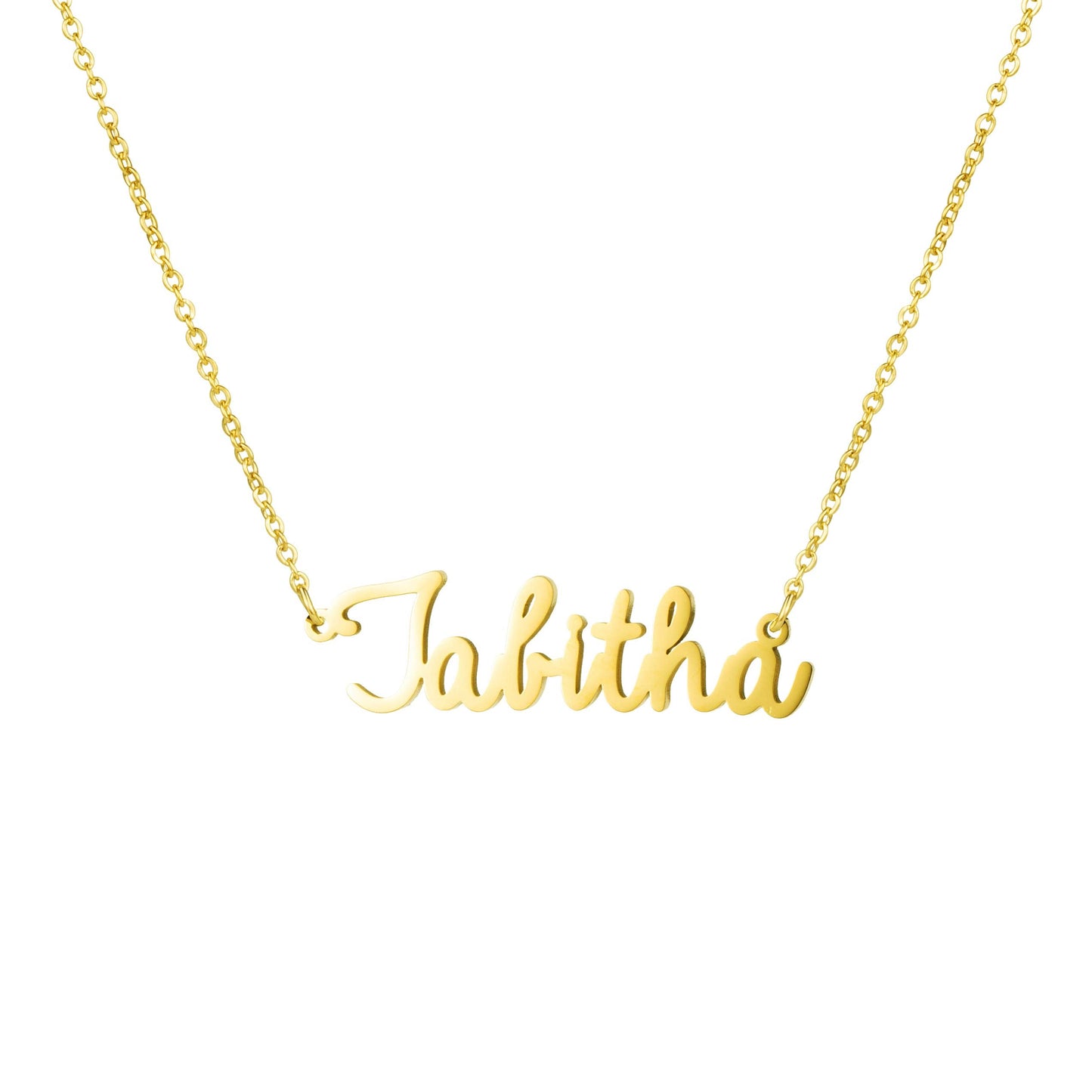 Awegift Women Jewelry Name Necklace Big Initial Gold Plated Best Friend Women Gift for Her Tabitha