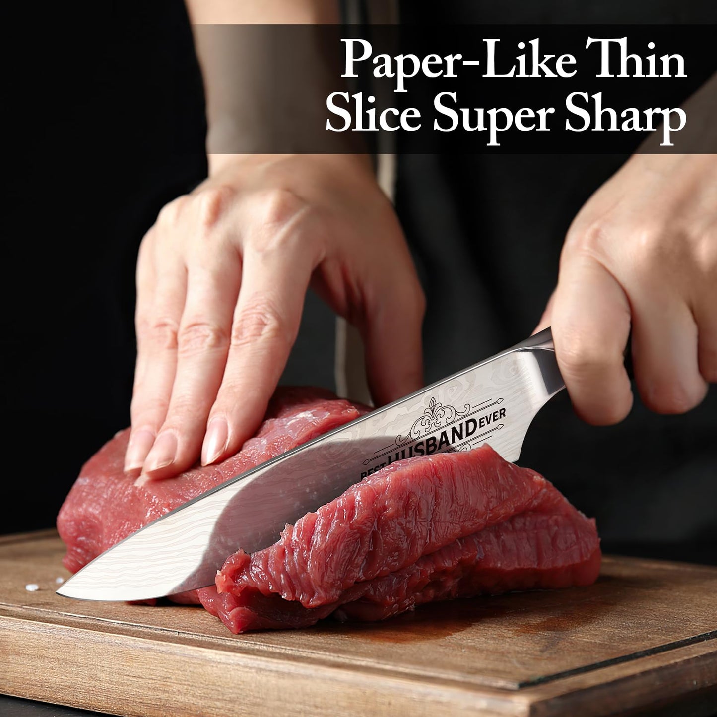 Mkeevee Anniversary Men Gifts for Husband from Wife Husband Birthday Gifts 8 inch Kitchen Knife Gifts Set for Men Professional Chef's Knife Christmas Presents for Him Husband(Best Husband)