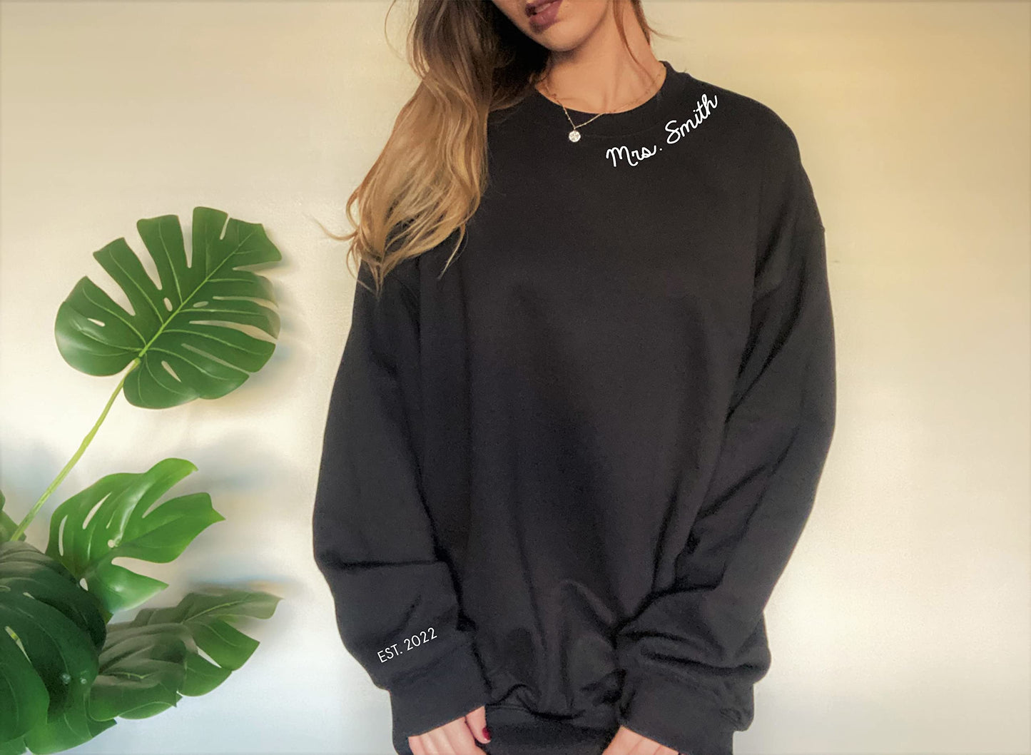 Up2ournecksinfabric, Mrs Sweatshirt - Custom Mrs Sweatshirt - New Mrs - Honeymoon Pajamas - Wedding Gift - Future Mrs. Gift