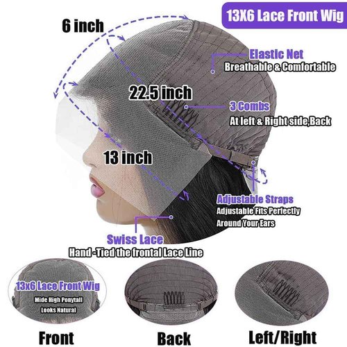 Redice 28 Inch 13x6 HD Lace Front Wig Human Hair - 200% Density Body Wave Pre-Plucked With Baby Hair - Glueless Frontal Wig for Women