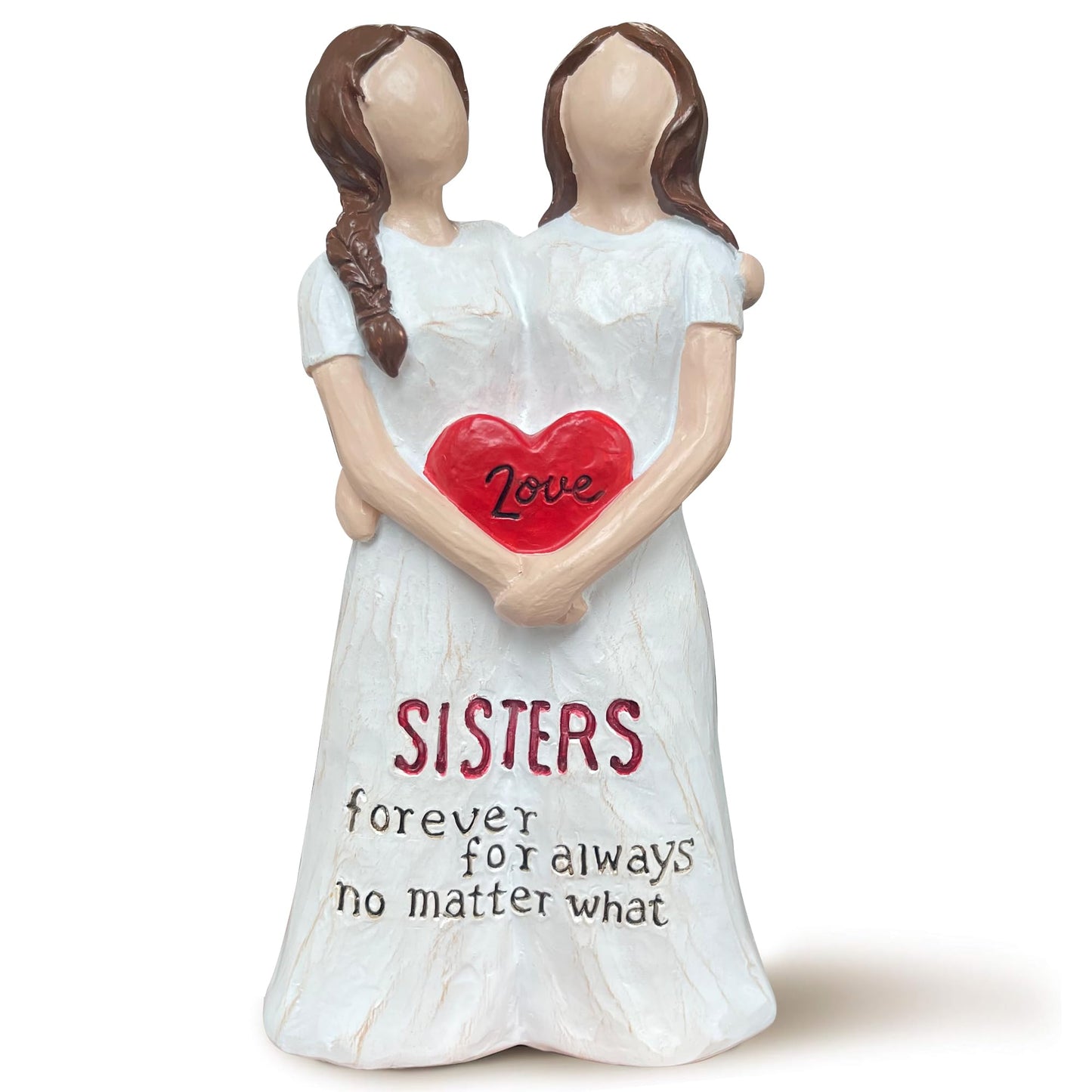 Bozspacer Best Friend Birthday Gifts for Women, Sister Figurines for Women Bestie Friendship, Sentimental Friendship Decor for Soul Sisters Best Friends, Sister Statue, 5.9 Inches Resin Doll Tabletop