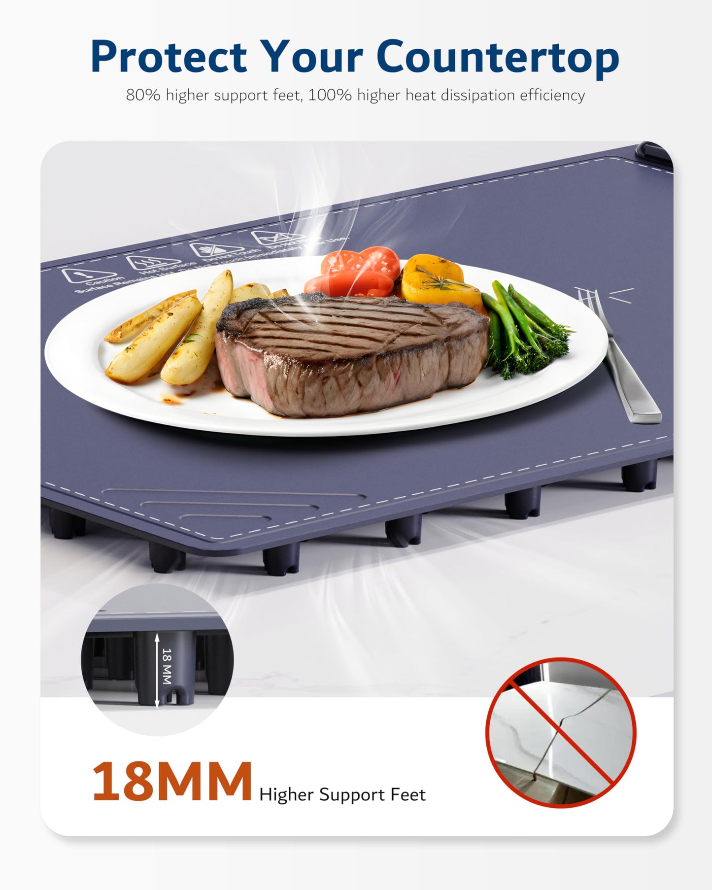 Warming Mat for Food -Electric Food Warming Tray (24"x16"), Rapid Full-Surface Heating, Portable & Rollable Versatile Food Warmer for Countertop, Perfect for Gatherings, Parties &Everyday Use