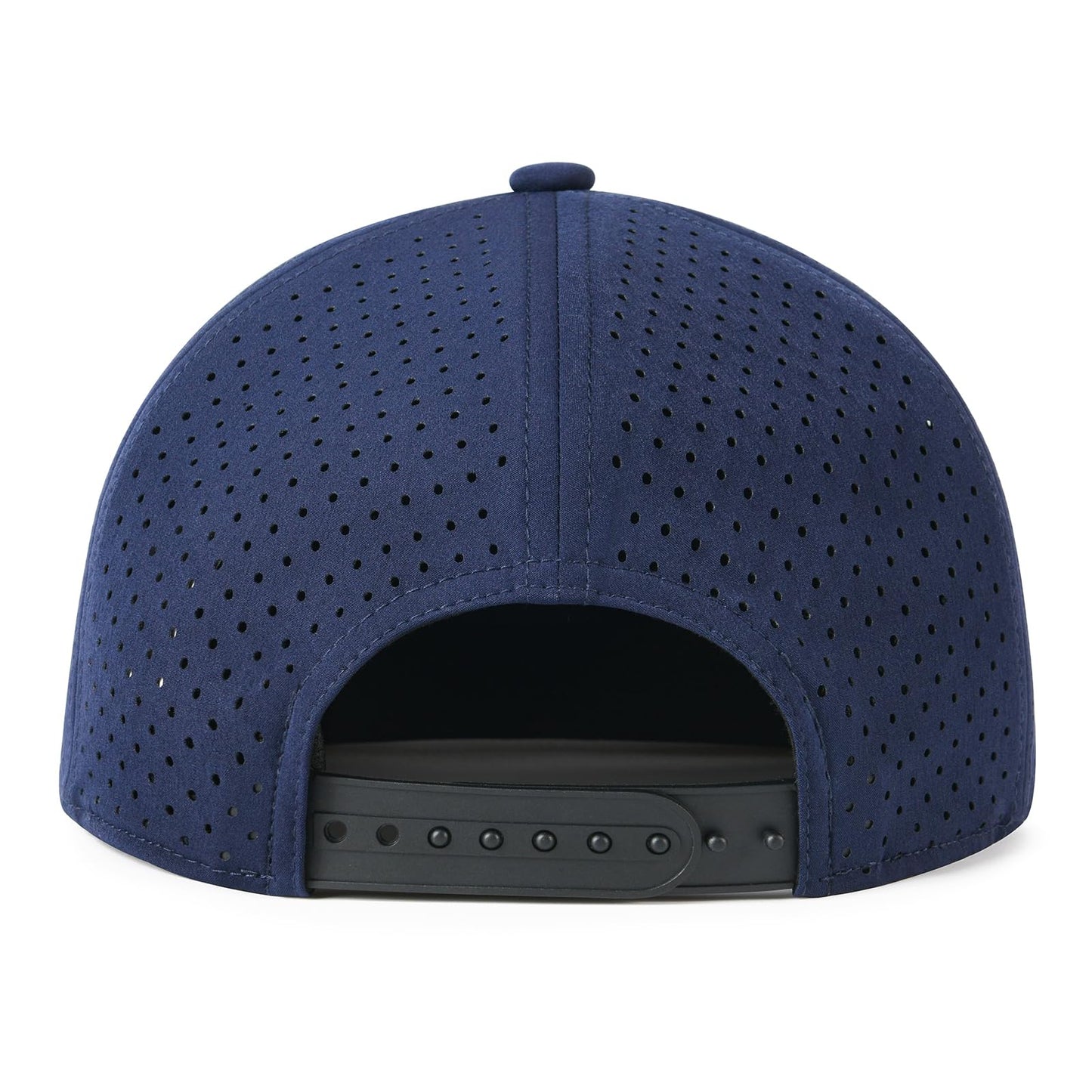 FEINION Men Flat Brim Adjustable Performance Hat Snapback Laser Perforated Baseball Cap (Navy)