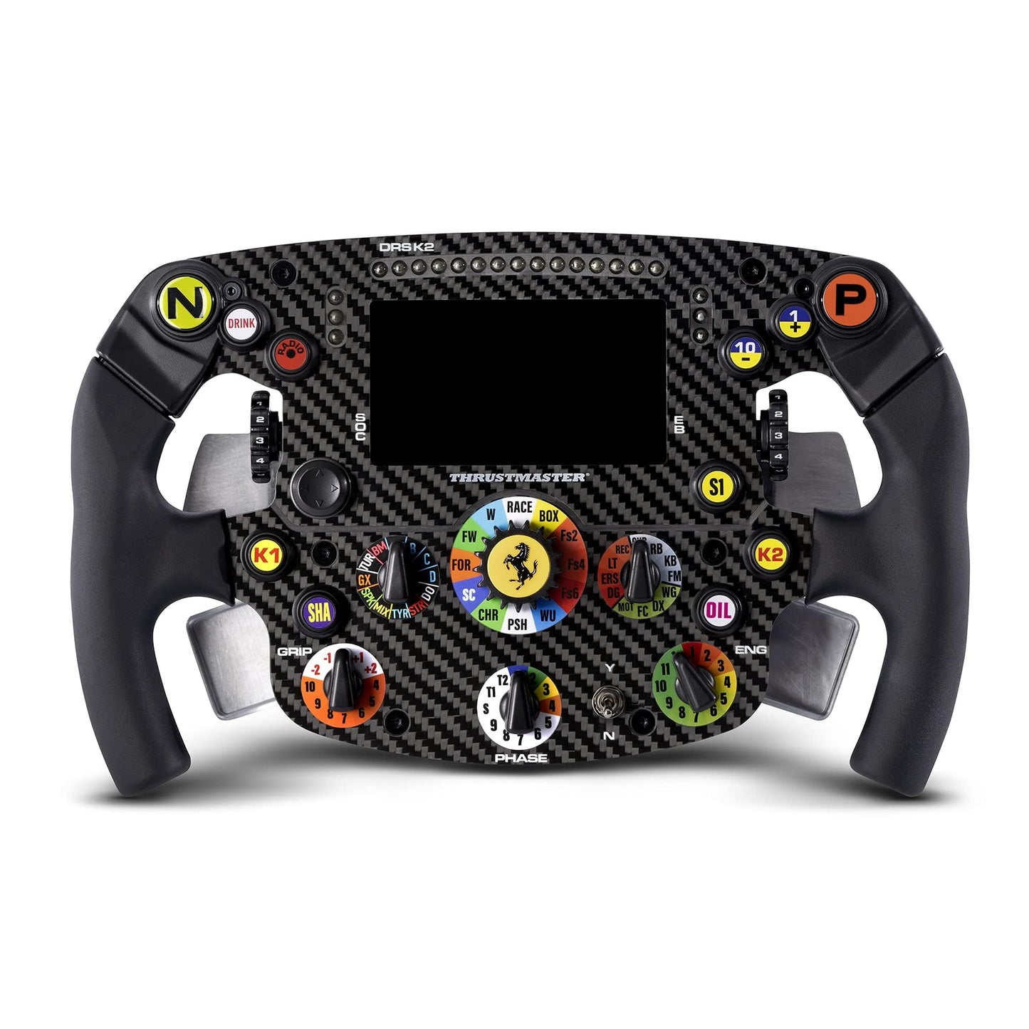 Thrustmaster Ferrari SF1000 Edition Formula Wheel Add-On, Carbon Fiber Faceplate, Built-In IPS LCD Display, 25 Action Buttons, Magnetic Paddle Shifters, Compatible with PS5, Xbox Series X|S & PC