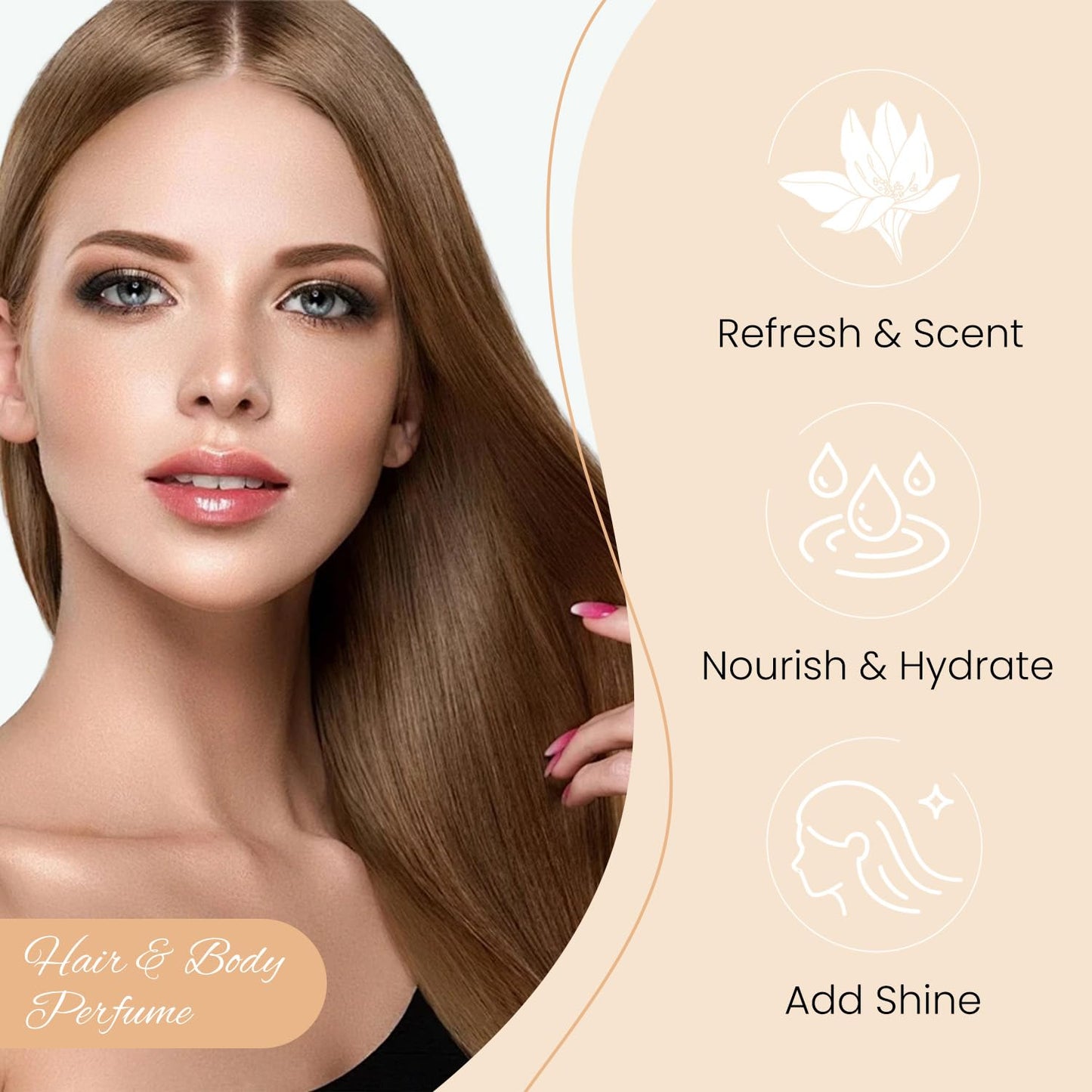 Mxvbaty Hair Perfume for Women Vanilla Pheromone, Hair & Body Shine Spray Nourishing and Hydrating Mist Fragrance, Eau Parfum Lo