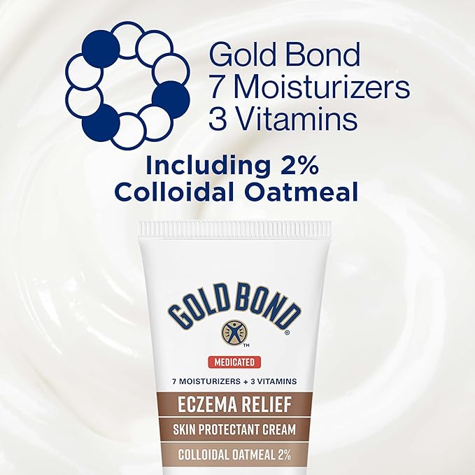 Gold Bond Medicated Eczema Relief Skin Protectant Cream, 8 oz., With 2% Colloidal Oatmeal