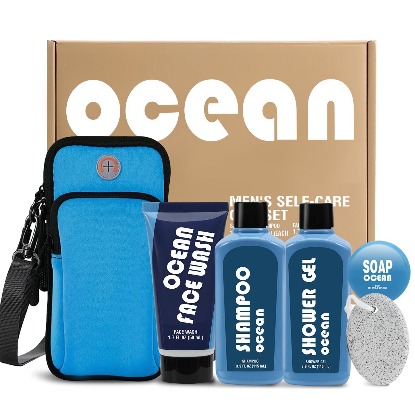 Bath and Body Wash Gift Set for Men, 6 Pcs Post-Workout Bath Gifts for Men, Cleanses, Hydrates, Refreshes, Mens Father's Day, Birthdays, Holidays Gifts Ideas