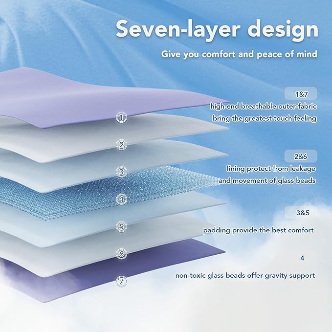 Topcee Weighted Blanket for Adults (25 lbs, 60" x 80") Queen Size Soft Cooling Heavy Blanket Sleeping, Apply to 240-260 lbs Body, Thick Breathable Blanket with Glass Bead, Easy Care
