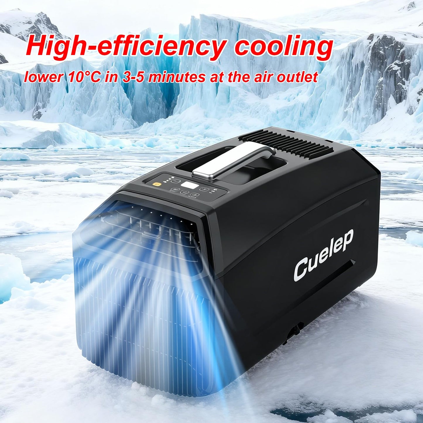 CUELEP Portable Tent Air Conditioner,ONLY 110V AC, 5200 BTUs(1500W) Fast Cooling Consumption Air Conditioners Dehumidifier, Fast Cooling for Camping Tent, RV, Truck, Boat,Van and Fishing