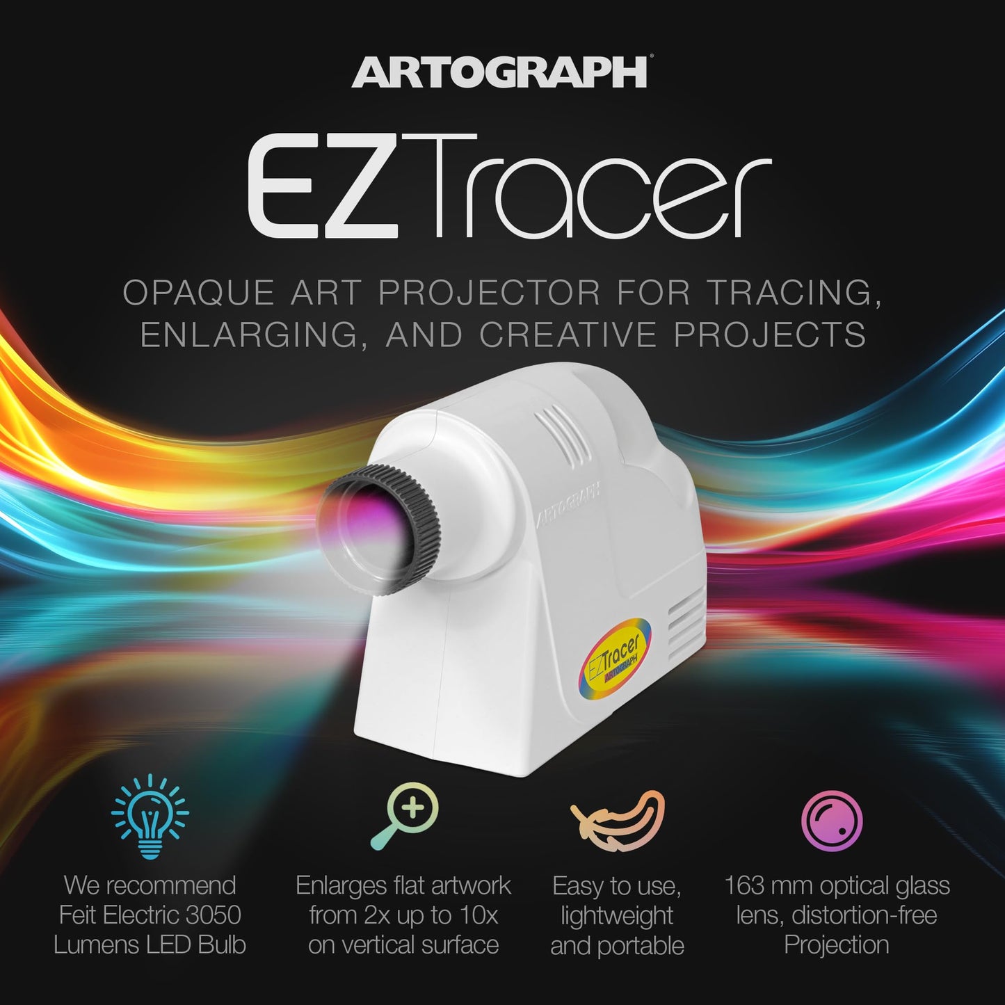 Artograph Ez Tracer Opaque Art Projector, 2X To 10X Image & Artwork Enlargement - Portable & Light For Wall Art, Murals, Drawing