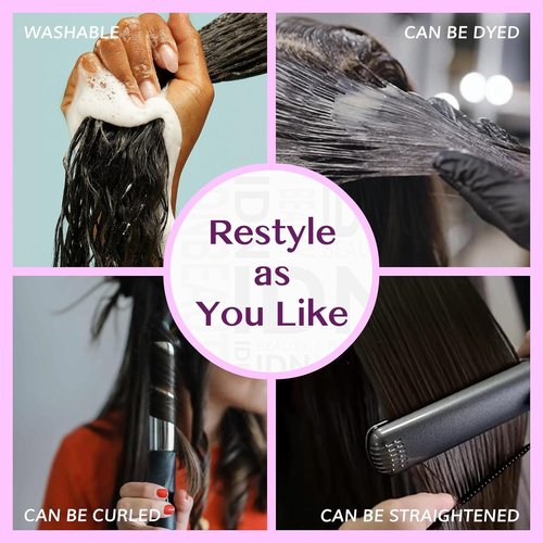 IDN BEAUTY Genius Weft Body Wave Clip In Hair Extensions Human Hair For Black Girl Women, Virgin Hair Longer Lifespan, Invisible Seamless PU Weft Clip Ins, 14 Inch 100g 7Pcs Natural Black