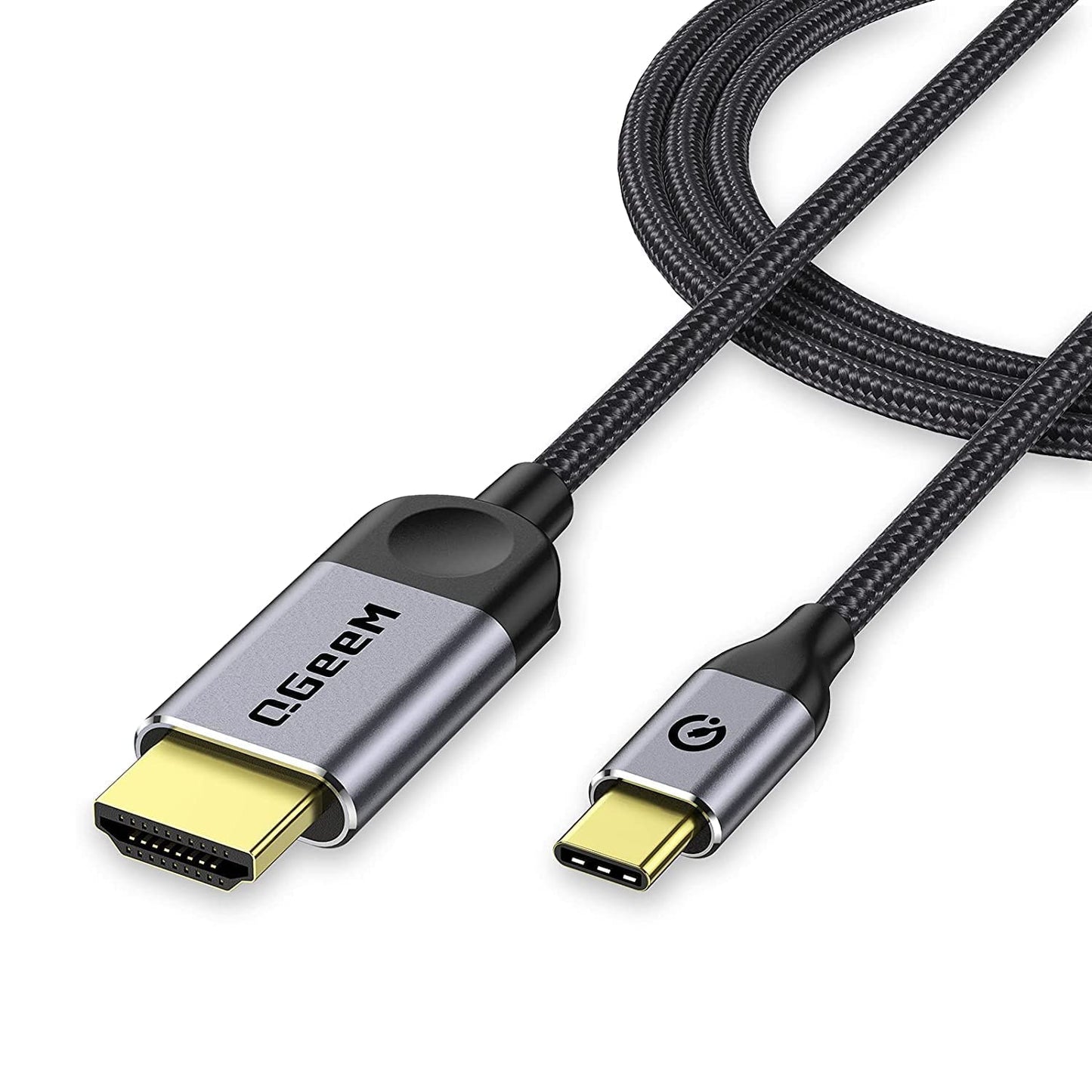 Qgeem Usb C To Hdmi Cable Adapter 10Ft 4K, Usb Type C To Hdmi Thunderbolt 3/4 Compatible For Iphone 15 Pro Max,Galaxy,Macbook Pr