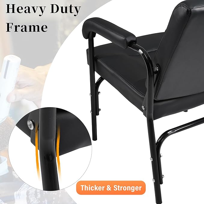 Salon Reclinng Shampoo Chair, Auto Reclining Shampoo Chair for Salon with Heavy Duty Metal Frame can Sit or Lie Down for Spa Beauty Equipment, Black