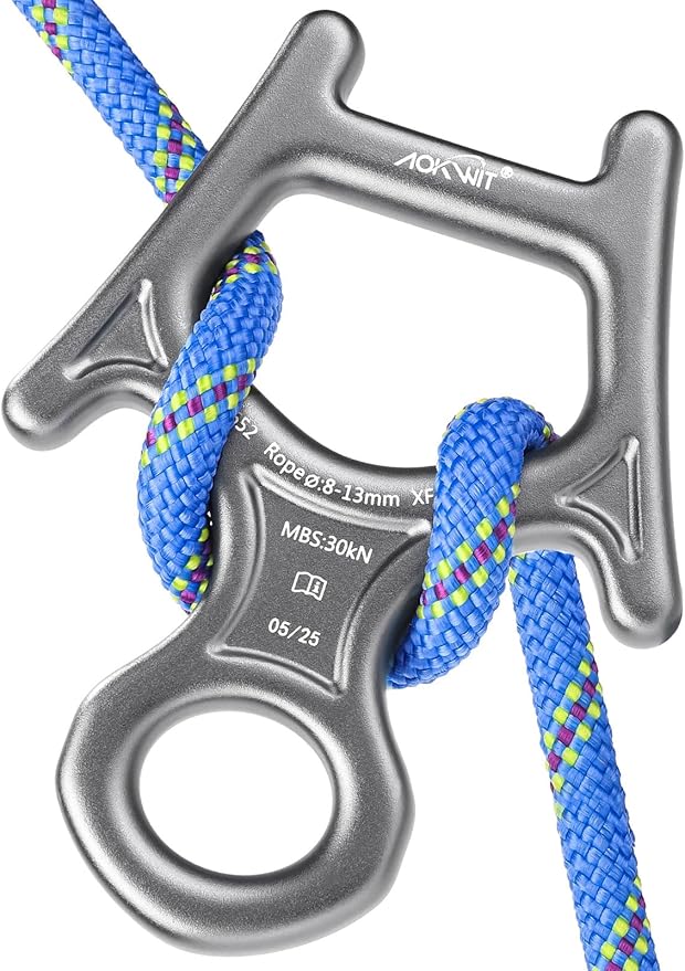 30kN Figure 8 Descender 7075 Aluminum Alloy Heavy Duty Belaying and Rappelling Device Tree Climbing Gear for Rock Climbing...
