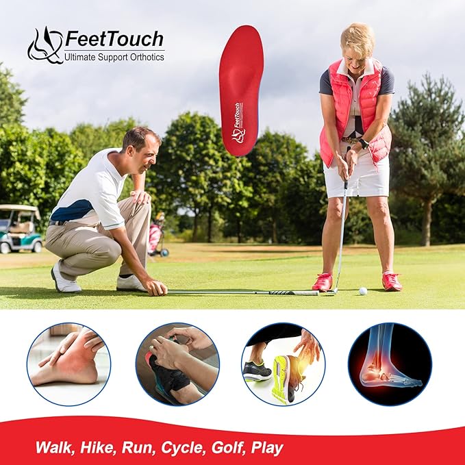 (230+lbs)FeetTouch Strong Arch Support Orthotics for Metatarsalgia Morton's Neuroma,Ball of Foot Pain Relief Inserts Plantar Fasciitis Flat Feet with Poron Heel Cushion