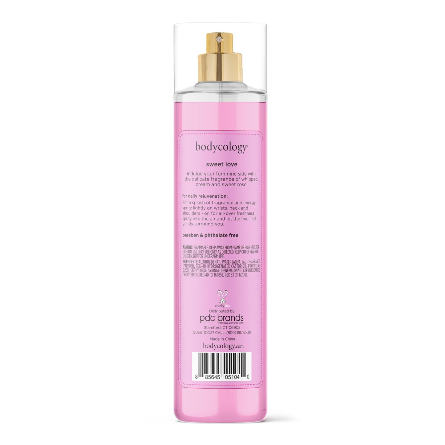 Bodycology Long-Lasting Fragrance Body Mist, Sweet Love, 8 fl oz (Pack of 2)