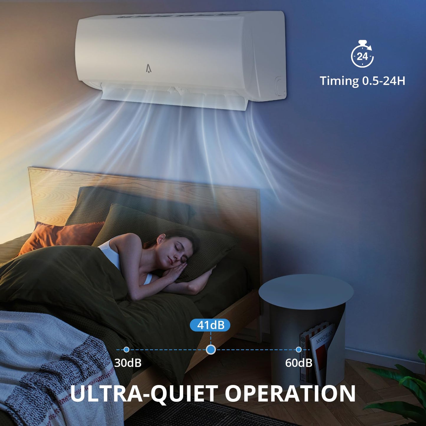 Zstar 9,000 Btus Mini Split Ac, 19 Seer2 Wall Mounted Ac With Heat Pump & Installation Kits, Ductless Inverter Split-System Air