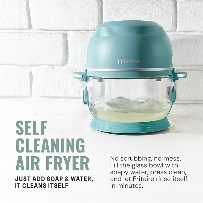 Non Toxic Air Fryer™ - Glass AirFryer 5 Quart w/ 360 Visibility, Self-Cleaning, 400F Vortex Air Fryer for Even Cooking, BPA-Free Teflon Free, 9-in-1 Functions, Rotisserie, Roast, Bake, Orange