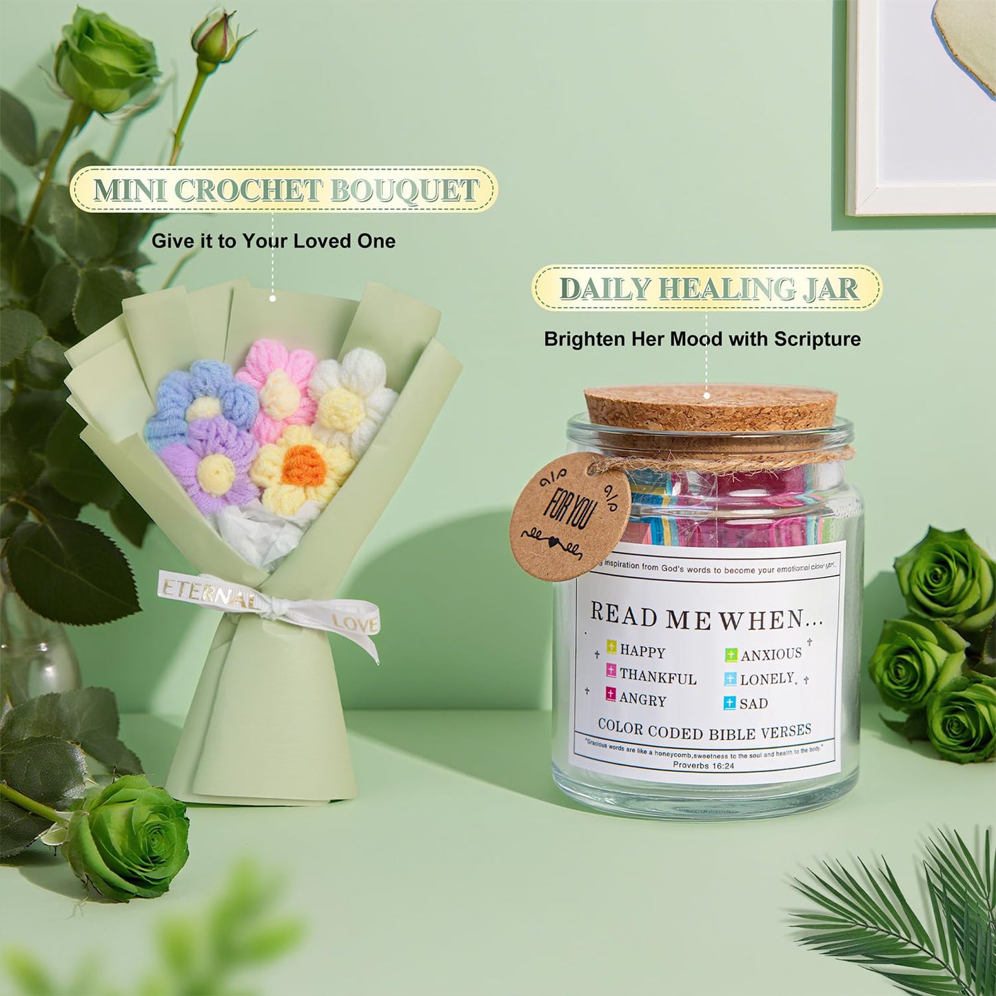 Gift Baskets for Women, 11 PCS Unique Birthday Gifts for Women, Self Care Gift Baskets, Thank You, Get Well, Sympathy Inspirational Friendship Gifts for Mom, Grandma, Sister,Friends (Sage Green)