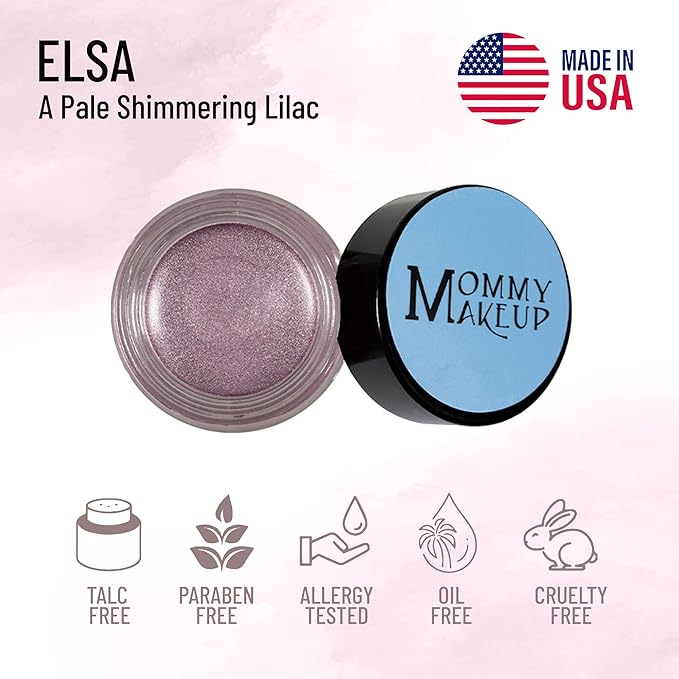 Mommy Makeup Any Wear Creme Eyeshadow - Waterproof, Crease-Proof, Long Lasting, High Pigment, Oil-free - Cream to Powder for Eyes, Cheeks & Lips (Elsa)