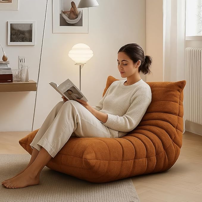 OTDMEL Bean Bag Chair for Adults, Fireside Togo Chair, BeanBag Chairs for Teens with High-Resilience Memory Foam, Non-Slip Base Compression Floor Lounge Sofa for Living Room, Bedroom