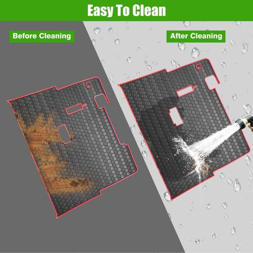 EZGO TXT Golf Cart Full Coverage Floor Liner Mat, fits EZGO TXT (1994+), Valor(1994+), Express S4(2012-2020), Cushman Workhorse, EX1(2020), Thick Anti-Slip Rubber, Red Trim