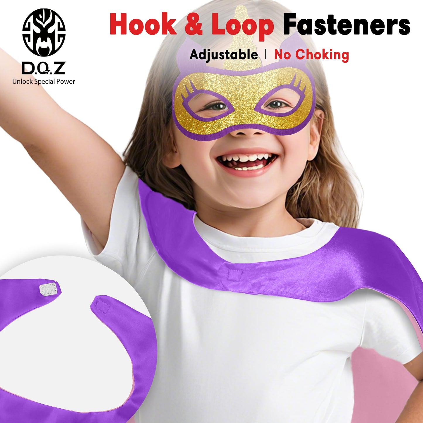 D.Q.Z Toddlers Super Hero Costumes for Girls Superhero-Capes Rainbow TuTu, Princess Dress Up Birthday Gifts for 3-6 (Purple)