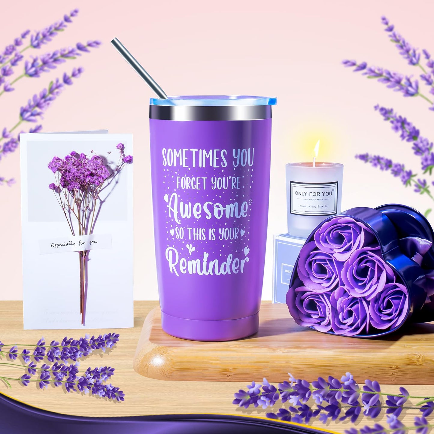 14PCS Birthday Gifts for Women ,Mom, Wife, Girlfriend, Sister, Her- Self Care Gifts Get Well Soon Gifts Basket for Women Lavender Relaxing Spa Gifts Care Package w/ Blanket Mothers Day Gifts for Mom