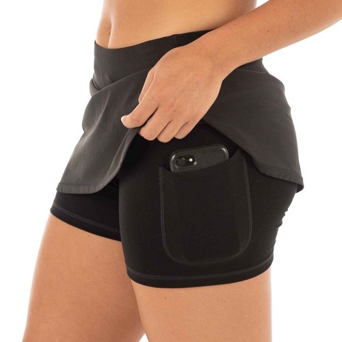 Free Fly Women's Lined Breeze Skort - Lightweight, Breathable Sun Protection UPF 50+ Casual Skort with Bamboo Viscose Liner - Black, Medium