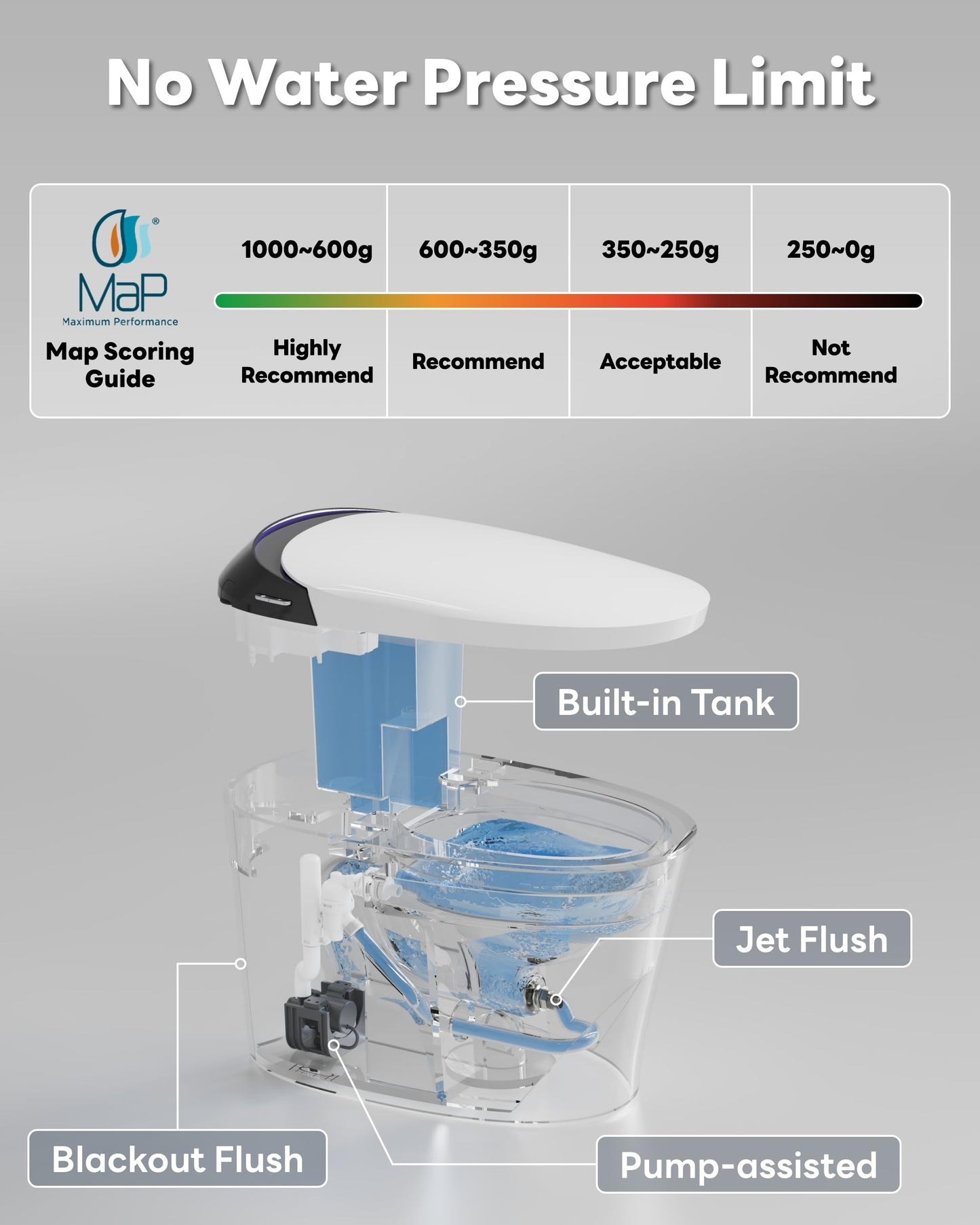 CANEST Smart Toilet with Foam Shield, 17.5" ADA Chair Height, 1.1/1.6GPF Dual-Flush Bidet Toilet, 12" Rough-in, One Piece Toilet, Auto Open/Close, Instant Hot Water, Eco Mode, Deodorization