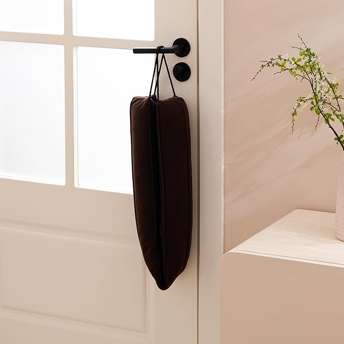Sunolga Door Draft Stopper Blocks Hot and Cold Air with Removable Washable Cover for Bottom of Door, All-Season Seal for Noise, Light, Door Sweep for Gaps Up to 3", Home Essentials, 38", Dark Coffee