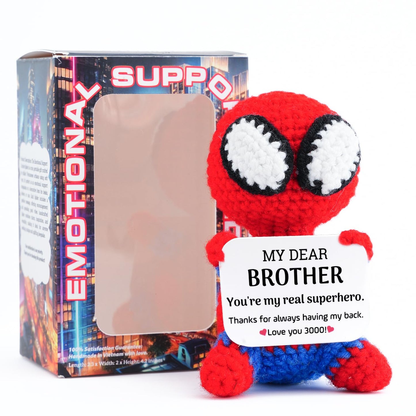 Lenoka Crochet/Cute Spider Crochet Handmade Gift/Gifts for Brother/Birthday Gifts for Brother/Birthday Card for Brother (My Dear Brother)/ Spider Gift for Men Adults/for Women Adults/Spider Plush